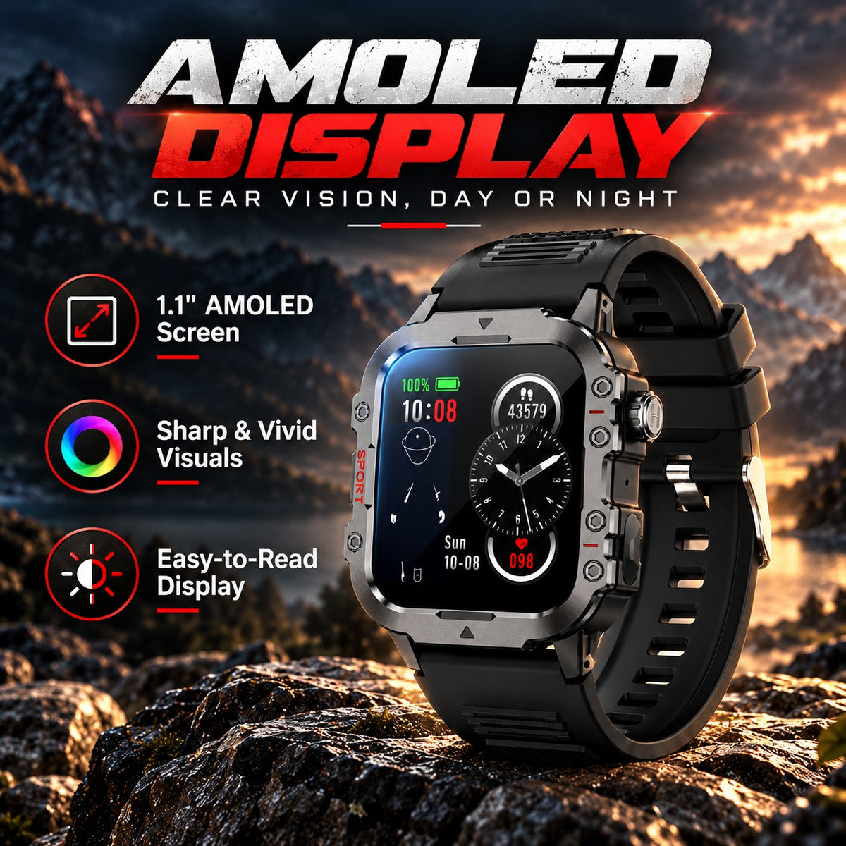 Runiq Strike Pro - AMOLED display