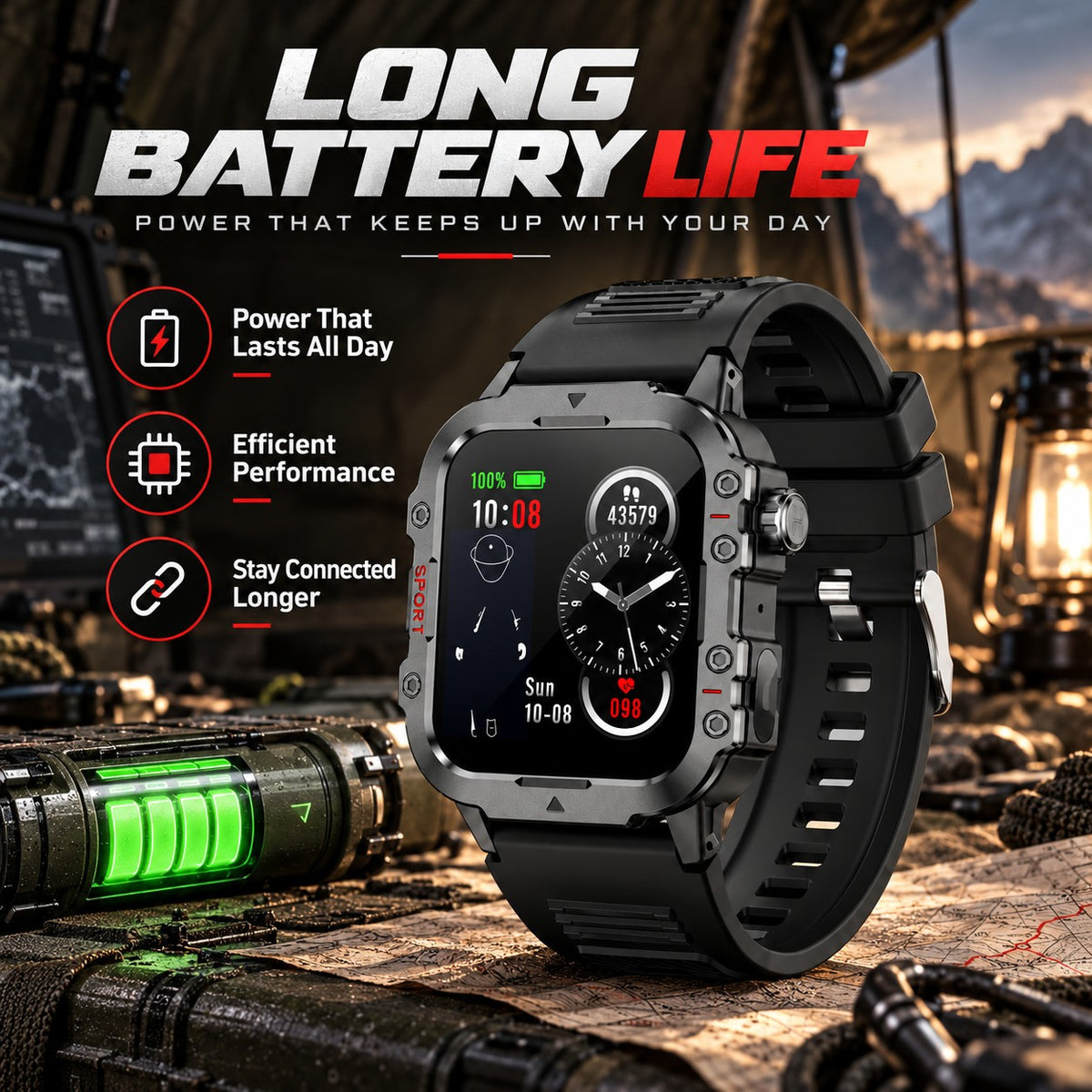 Runiq Strike Pro - Long battery life